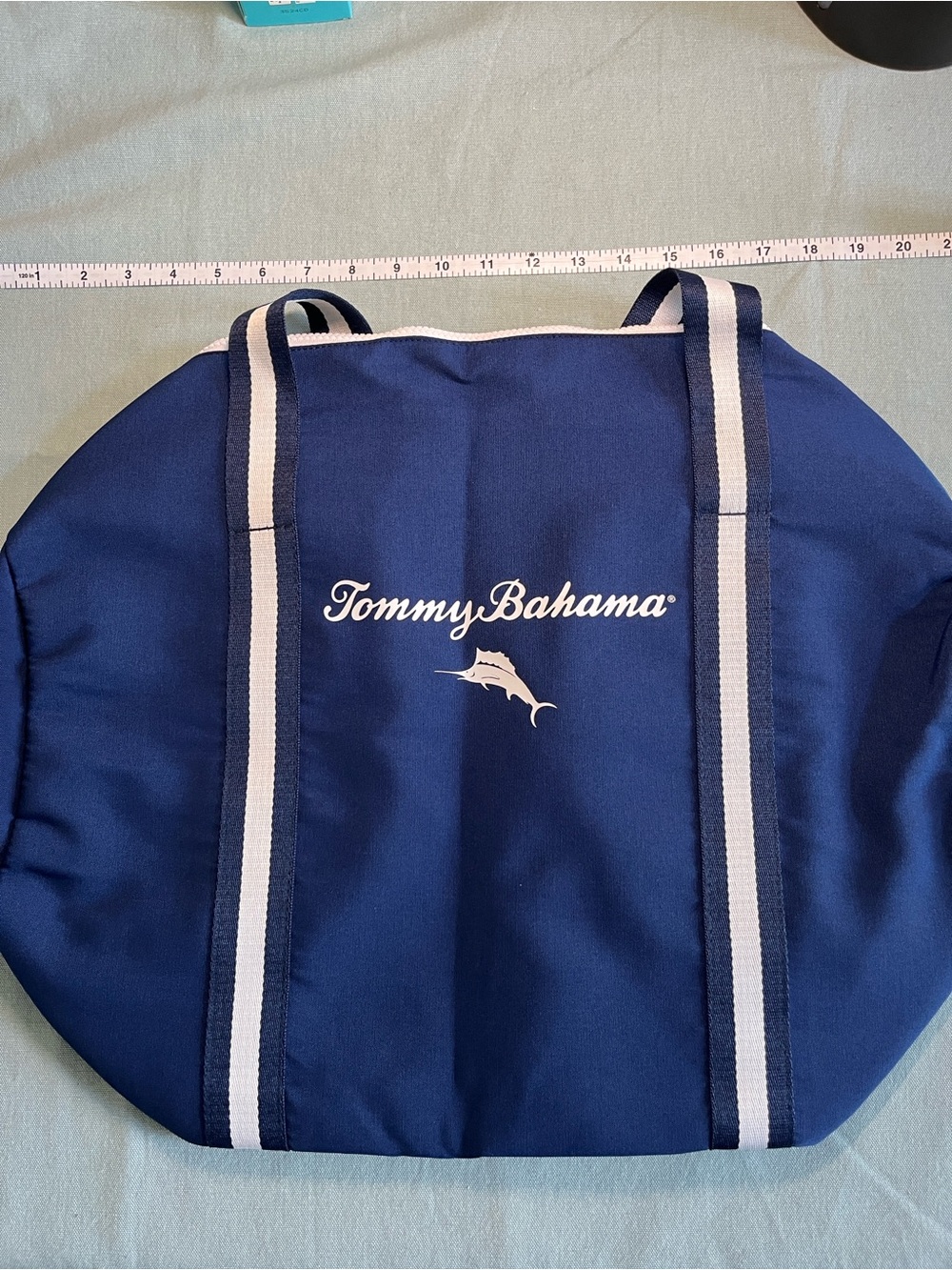NWOT Tommy Bahama Navy and White Canvas Duffel Tote